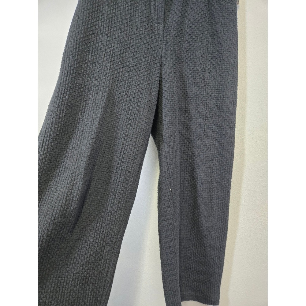 Free People Textured Wide Leg High Rise Boho Basketweave Black Pants Size M